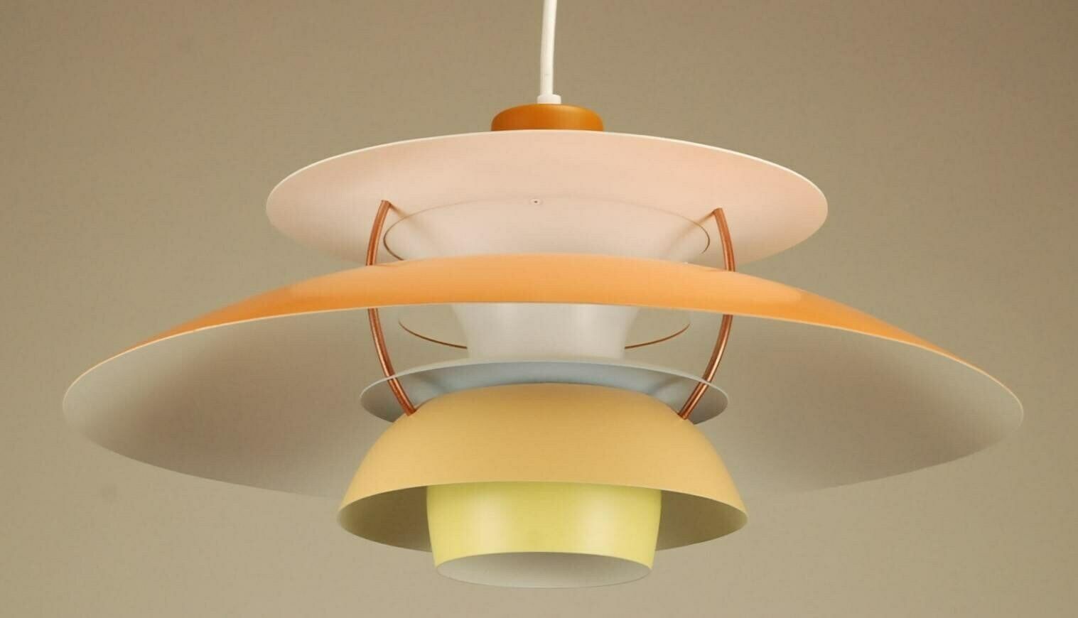 Original Louis Poulsen Ph5 Pendant | Vintage 1970's 'Orange/Yellow' | Mid Century Modern Design By Poul Henningsen, Denmark photo for sale