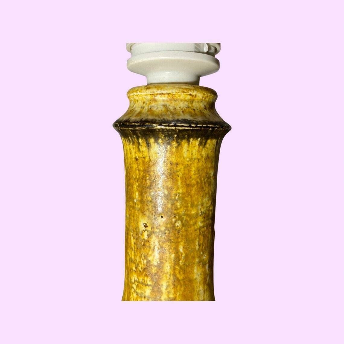 Unique Helleroe Table Lamp  Danish Pottery Artist  Handmade In Denmark  Vintage Ceramic Pottery Lamp  Scandinavian Design Lighting 1960s photo furniture