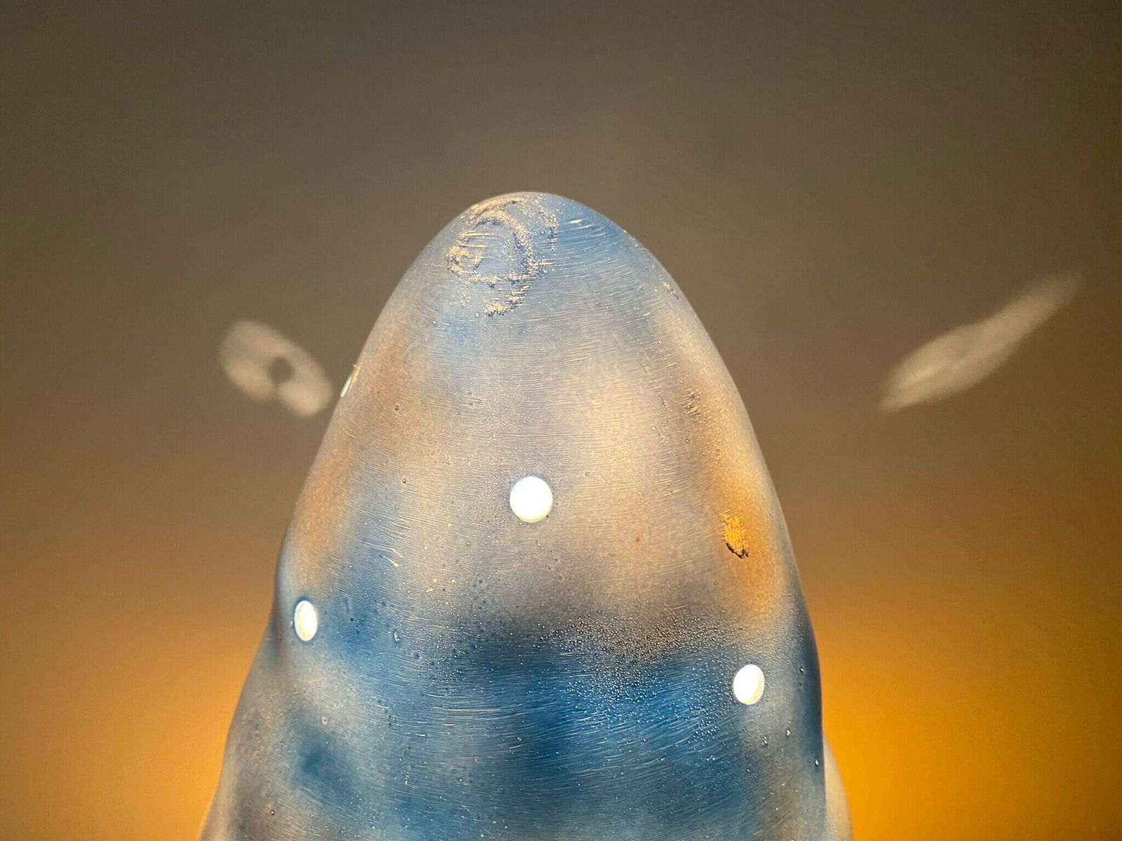 Blue Mushroom Lamp Vintage | Mid Century Mushroom Night Light | Heico Mushroom Lamp | Mushroom Pilzlampe Werbung | Retro Mushroom Table Lamp photo vintage