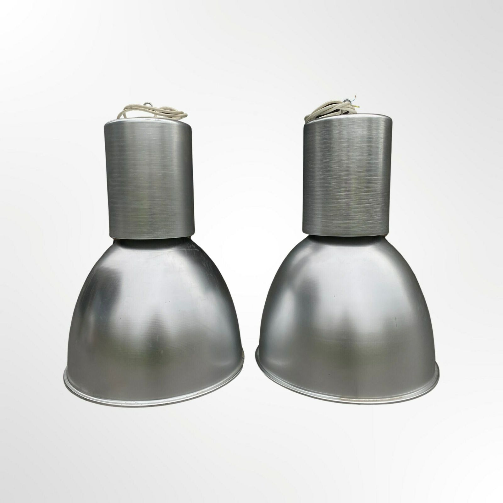 80s Industrial Philips Lights | Set Of 2 Dutch Vintage Design Lamps | Made In The EU | Big Metal Pendant Lamps | Philips Mpk 450 400 Model