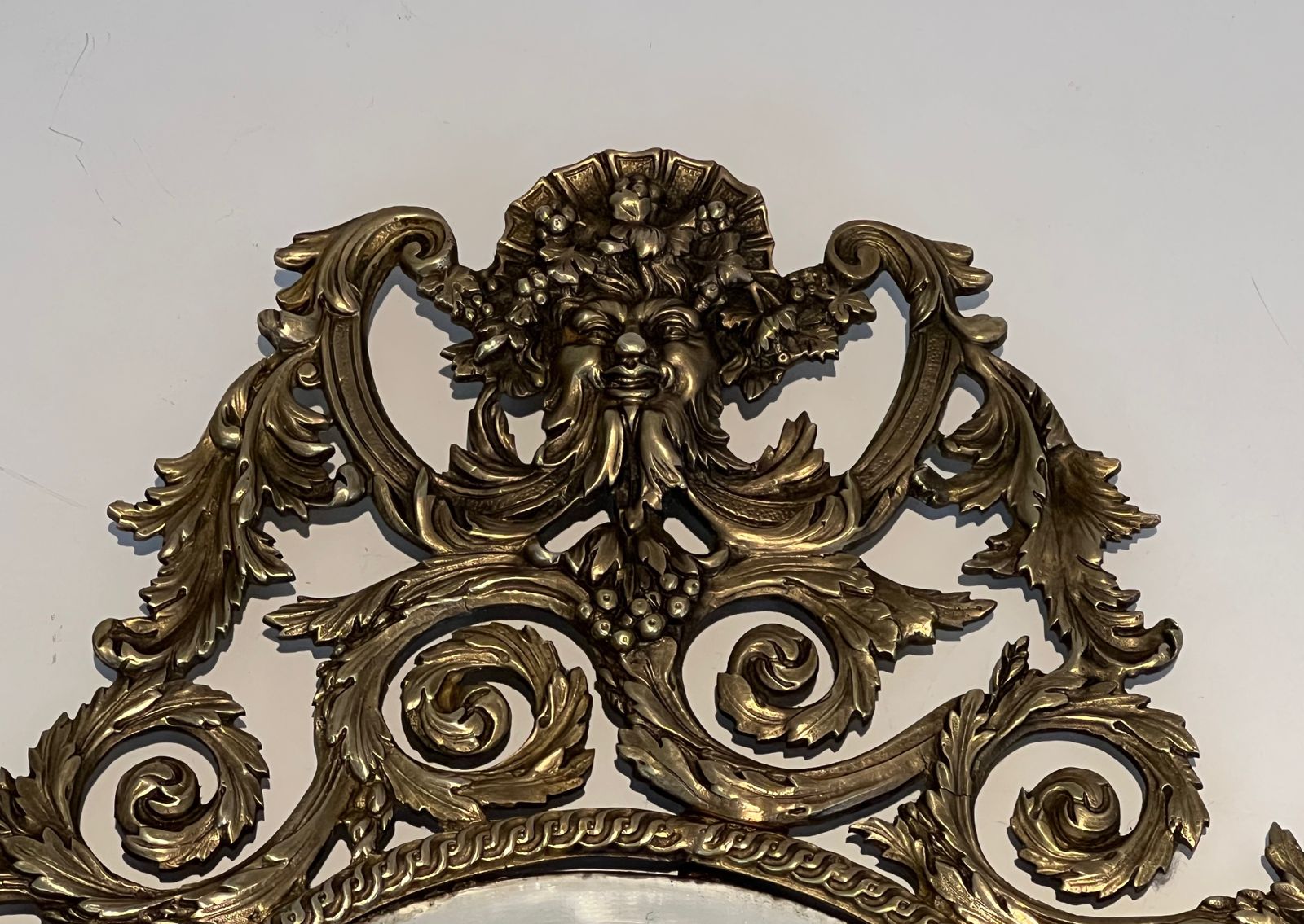 Important Pair Of Louis XIV Style Sconces In Bronze And Mirror photo vintage