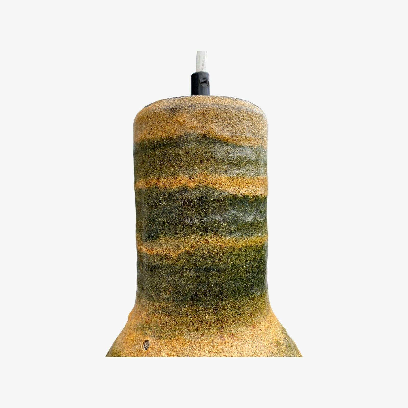 2 Handmade Ceramic Pendant Lights Made By ‘Atelier Dinges’ In Holland, 1970s | Handmade Ceramic Pottery From The Mid Century   Set Of 2 photo for sale