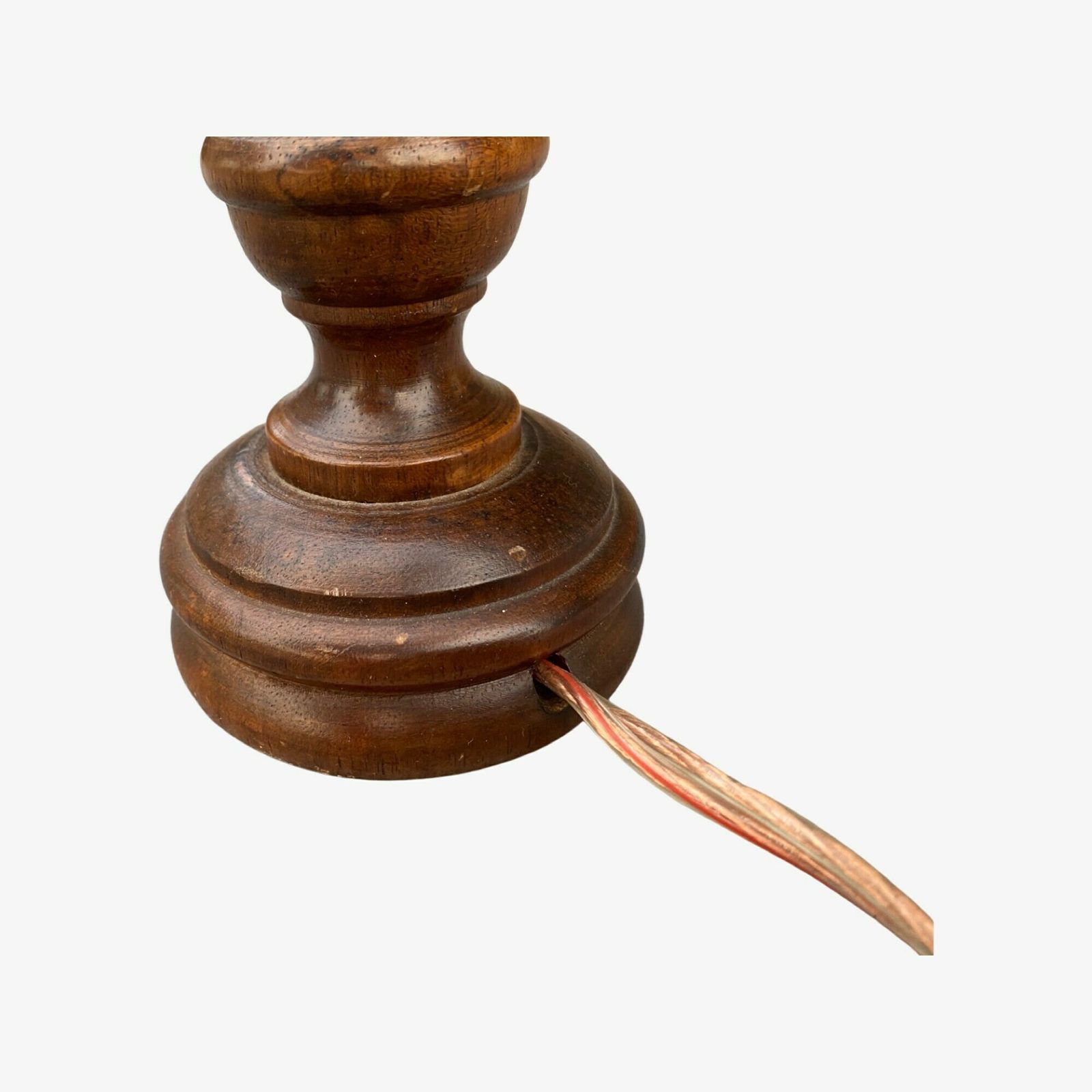 1960s Retro Dark Wood Desk Lamp | Vintage Table Lamp Made Of Dark Wood | Vintage Lighting | Mid Century Modern Lighting | Wooden Base photo for sale