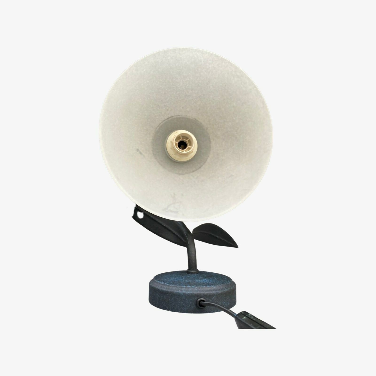 Mid Century Wall Lamp / Table Light | Made From Metal And Glass | Dutch Design Lamp With Leaves photo for sale