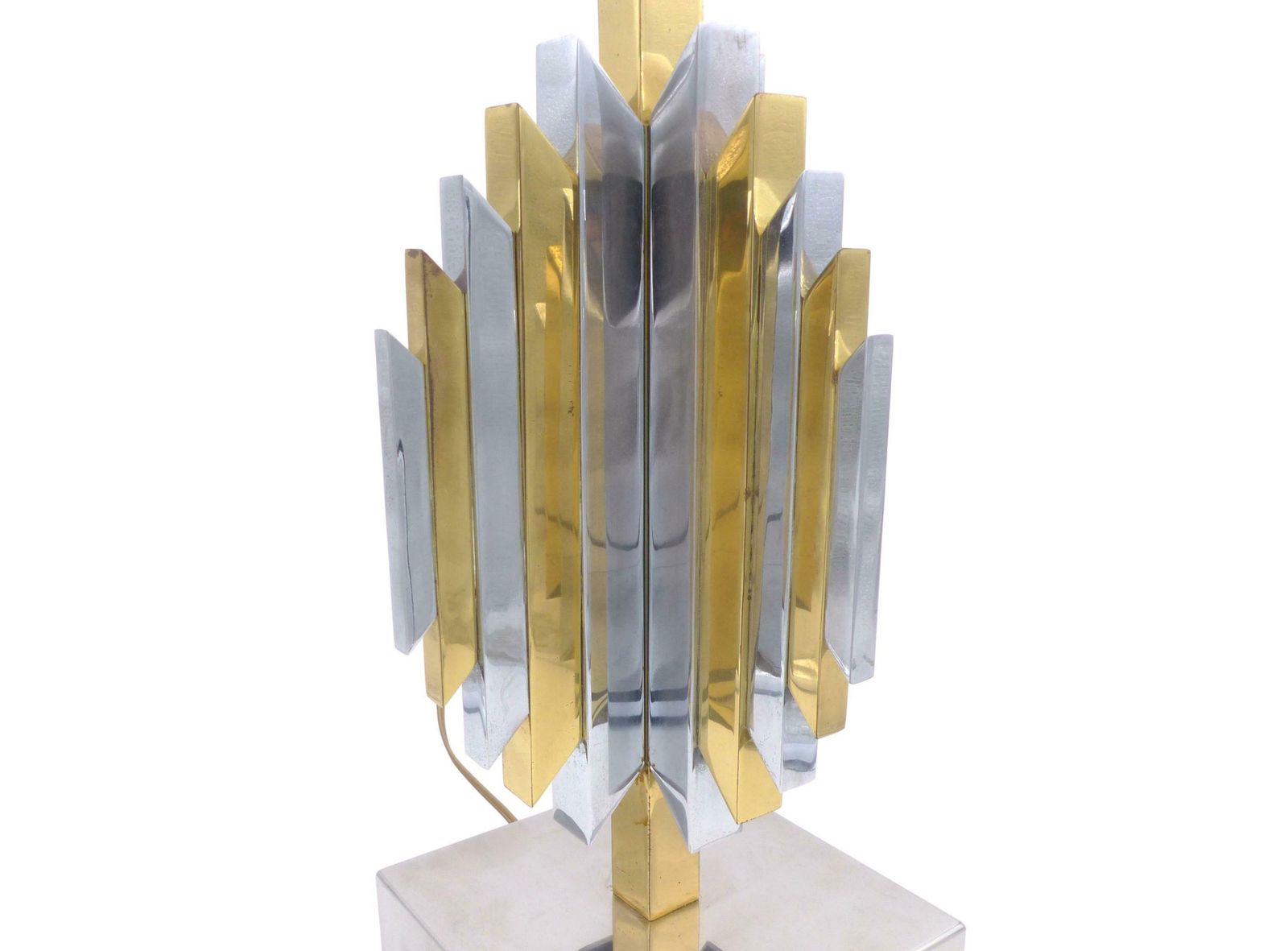 Cactus Sculpture Lamp Base Brass And Chrome Lem Atelier La Boetie 1974 photo Lighting