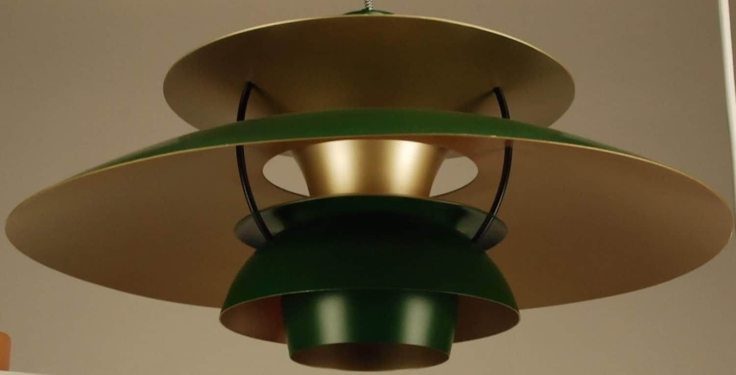 Louis Poulsen Lamp   Restored Green/Gold Professional Painted photo furniture