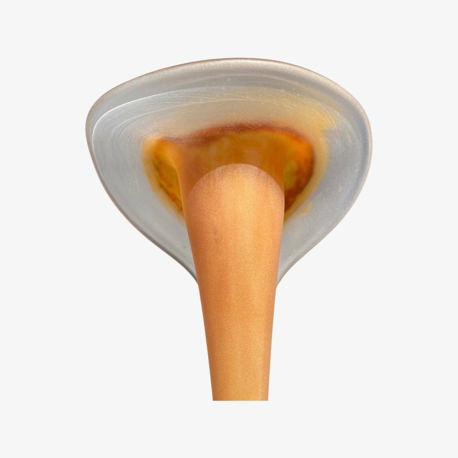 photo furniture Rare Old Hand Blown Glass Sculptures | Set Of 2 Orange Handblown Home Decor Vases | Matte Outside / Shiny Inside