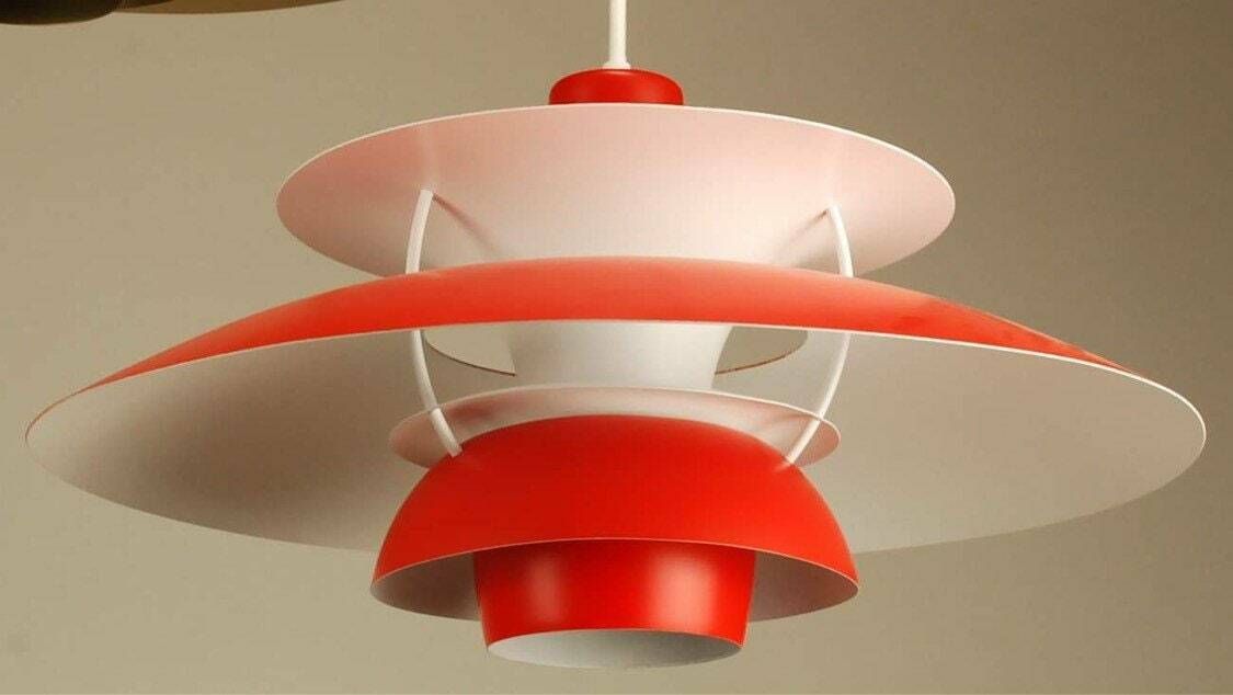 Red Ph5 Louis Poulsen Pendant Lamp | Original Restored Louis Poulsen From Denmark photo furniture