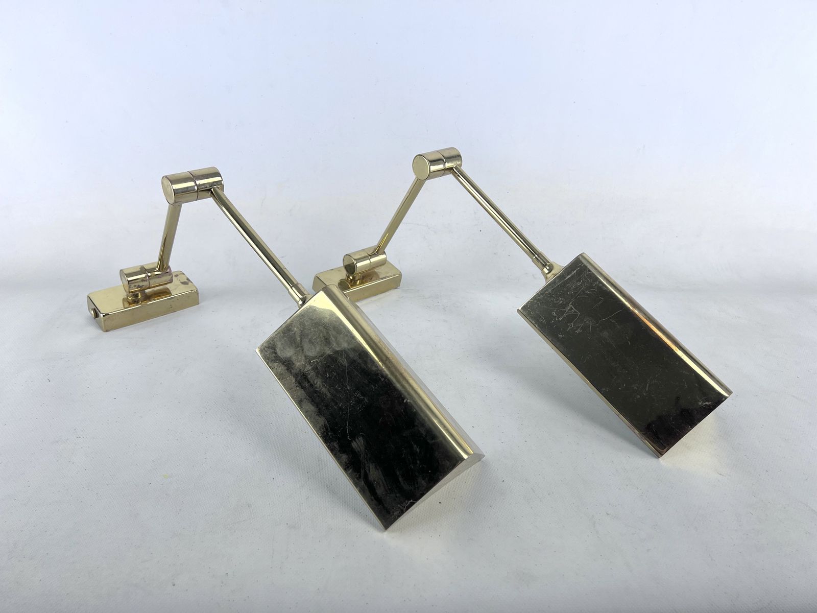 Postmodern Pair Of Articulated Brass Wall Lamps By Baulmann Leuchten. Germany 1980s photo buy