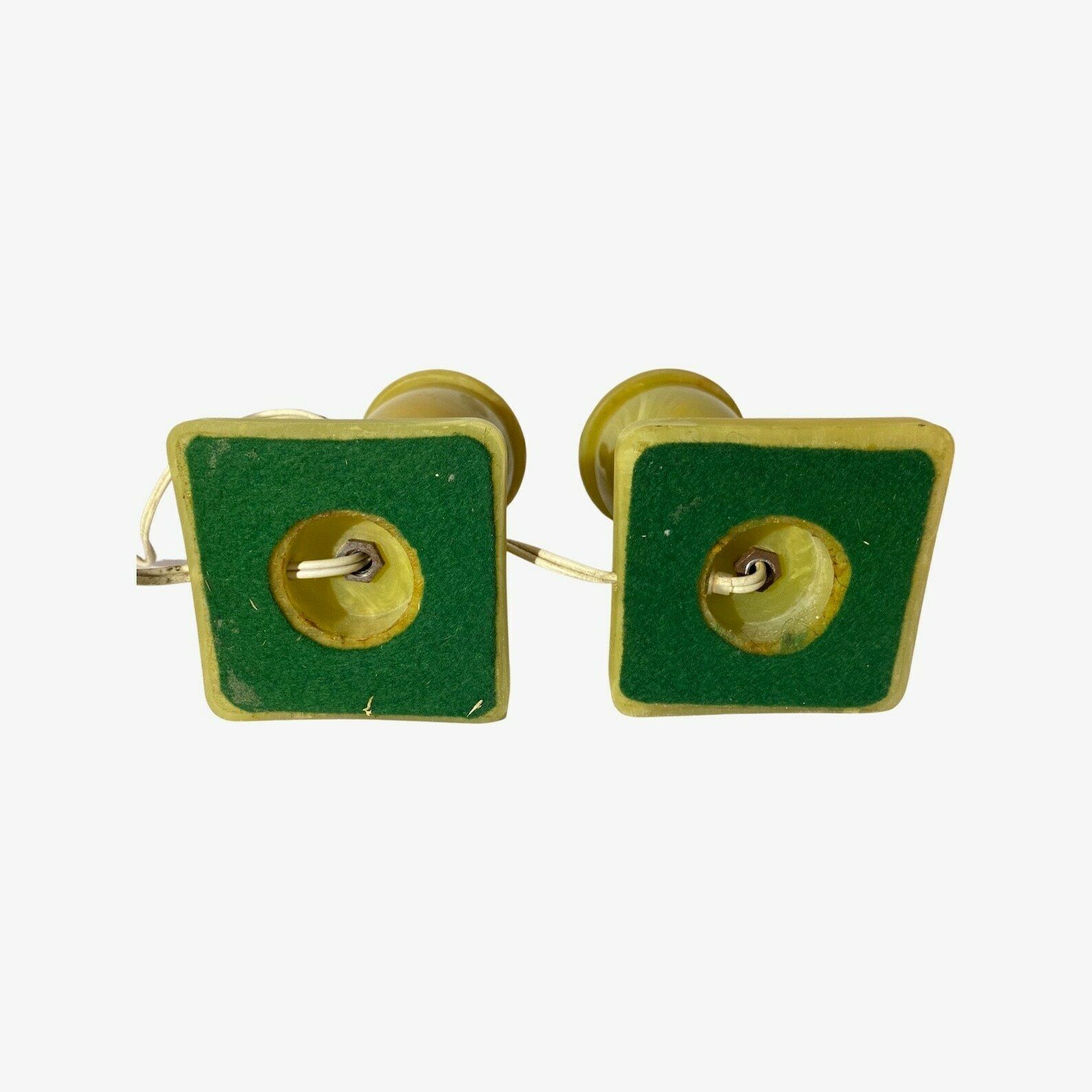 Set Of 2 Green Marble Table Lamps Early 1950s Lamp Bases With Onn/Off Switch Vintage Marble Lighting Green Retro Lamp Bases photo furniture