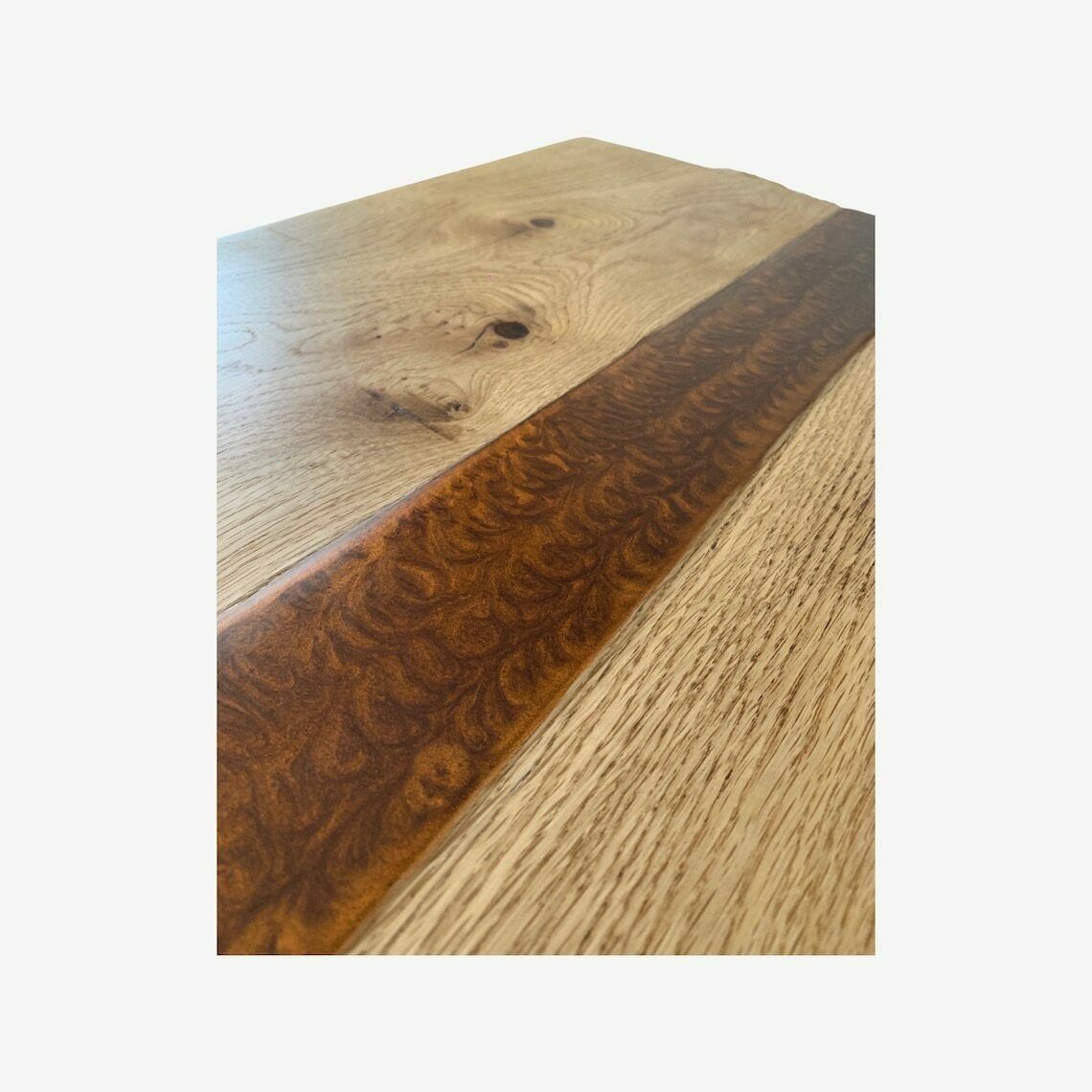 Handmade Epoxy Coffe Table   Deep Earth Brown Epoxy In Oak Wood photo 183.0