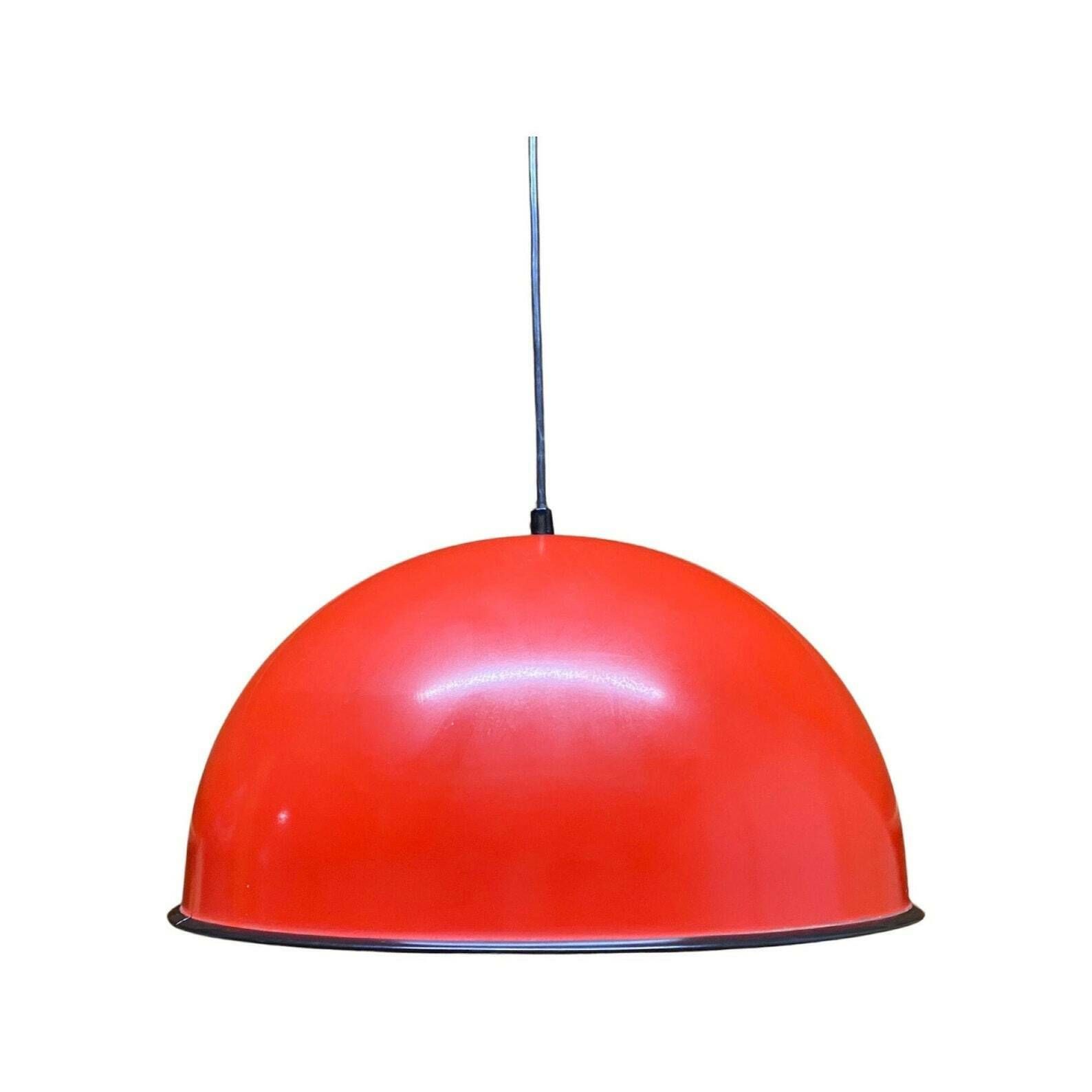 Red Retro Swedish Hanging Light | Enamel Designer Lamp Produced By Hemi In Sweden, 1960s | Scandinavian Modern Lightin photo buy