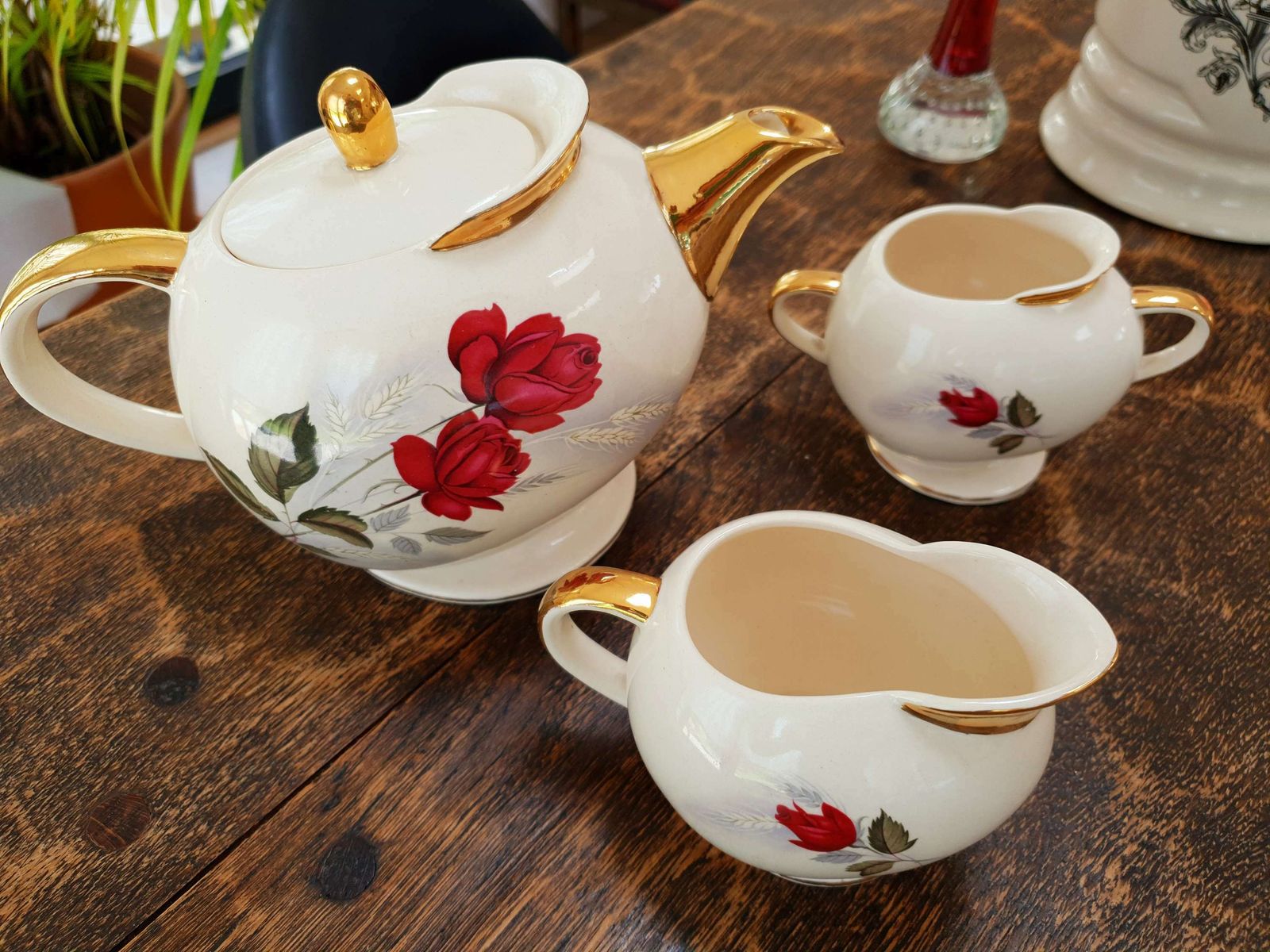 1950's Heatmaster Teapot & Sugar Bowl, Cream Jug Set photo Home Decor