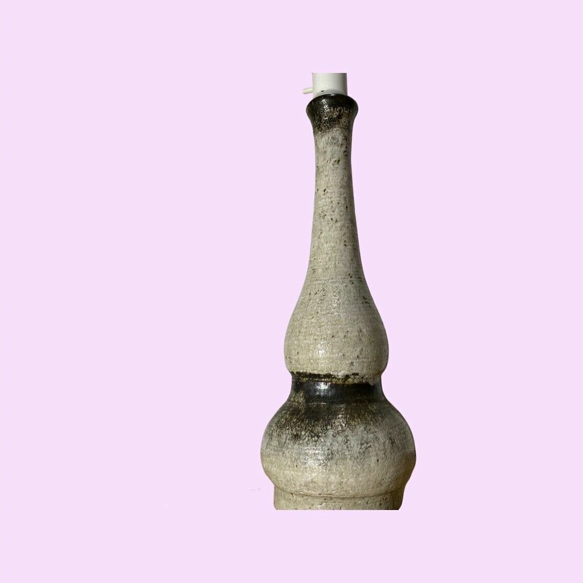Super Rare Ceramic Table Lamp Made By Mid Century Ceramics Bakery 'Kingo Stentøj' In Denmark  Handmade Vintage Ceramic Pottery photo vintage