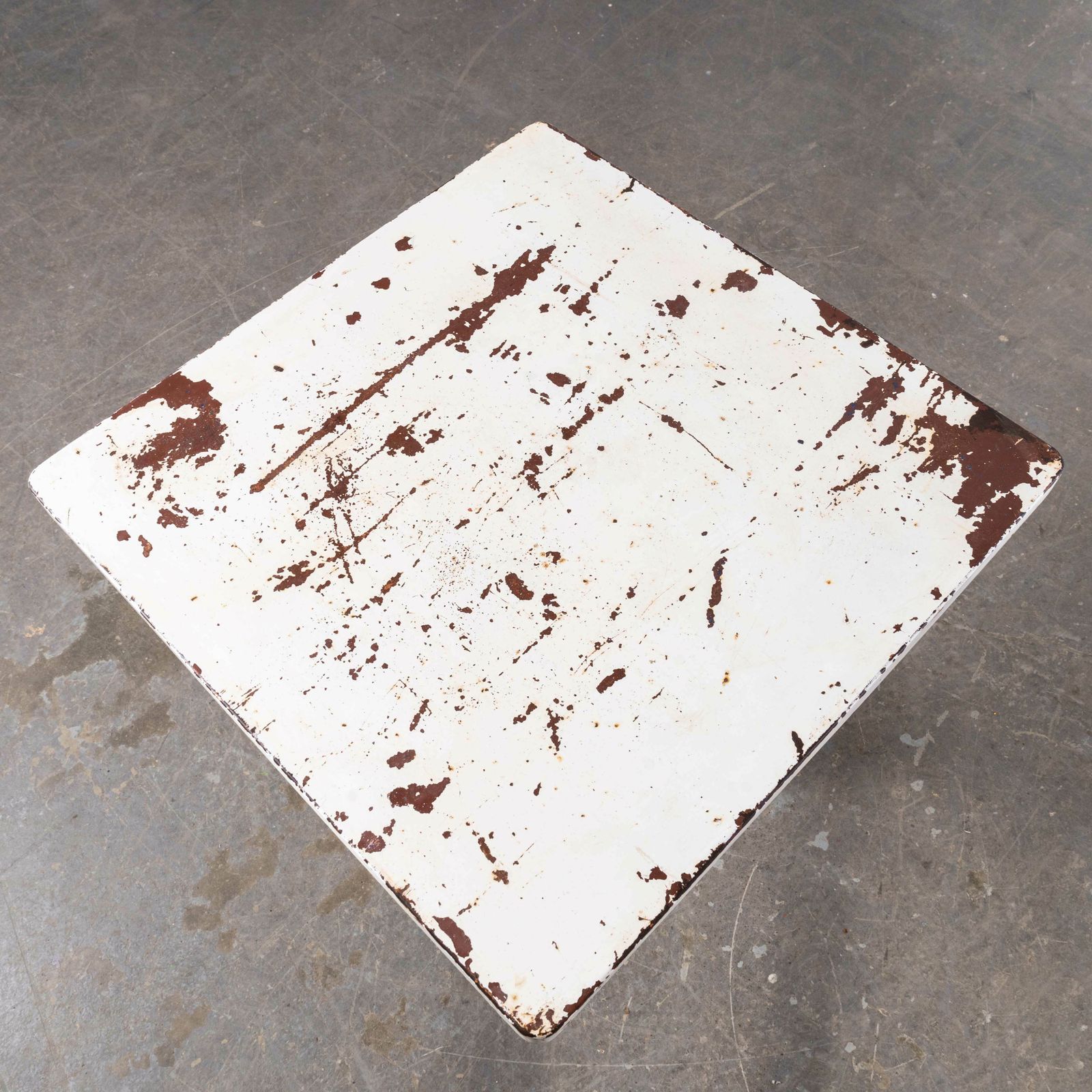 1960’s Original French Tolix Square Outdoor Dining Table – White Square (Model 1153.1) photo 474.0