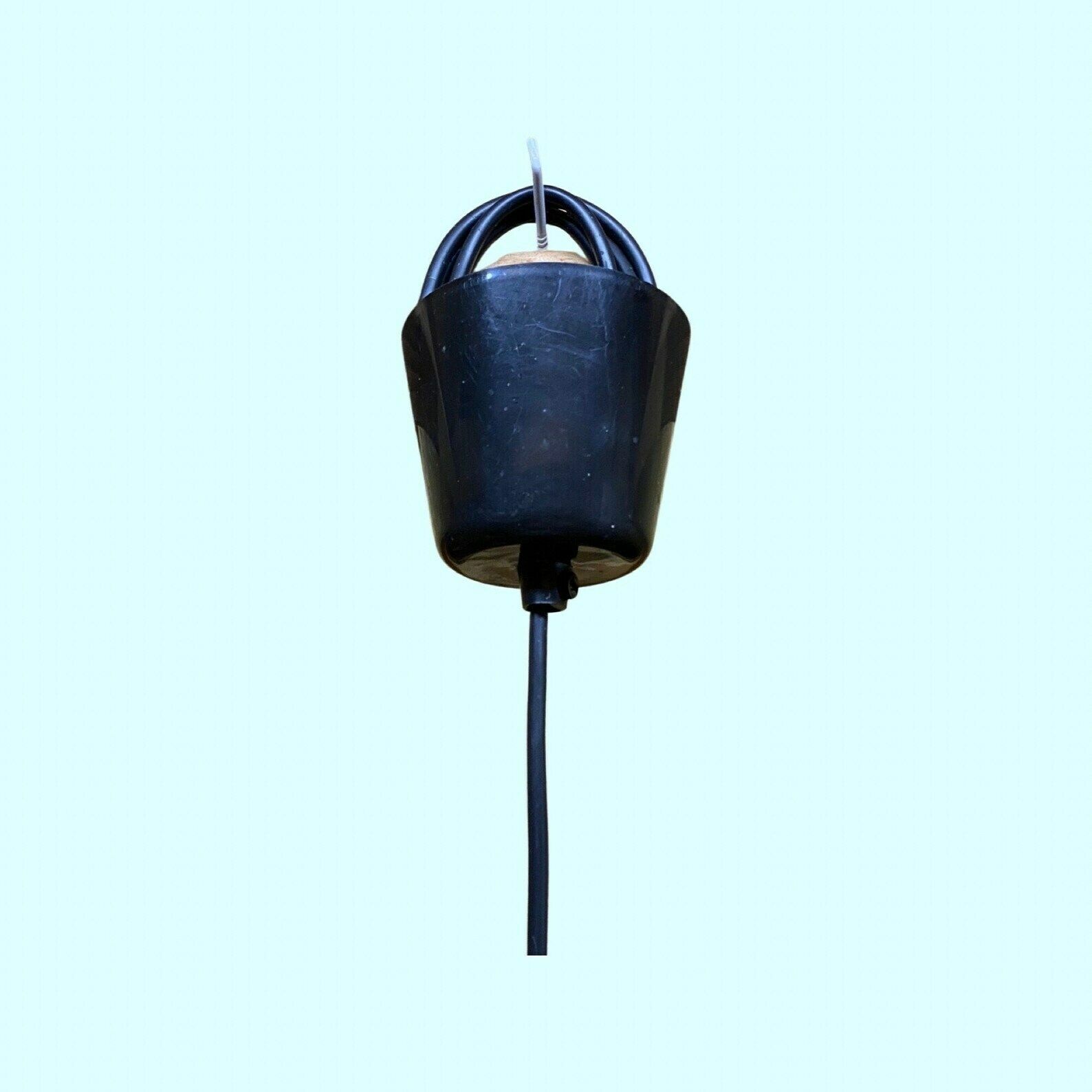 Vintage Metal/Glass Hanging Light | Mid Century Grey Pendant Lamp With Glass Shade | Industrial Vintage Hanging Lighting From Scandinavia photo Lighting