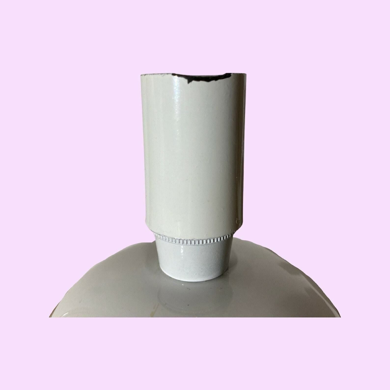 White Retro Danish Desk Light | Scandinavian Table Lamp From The Mid Century Made In Denmark | White Ceramic Pottery Lighting E14 Socket photo vintage