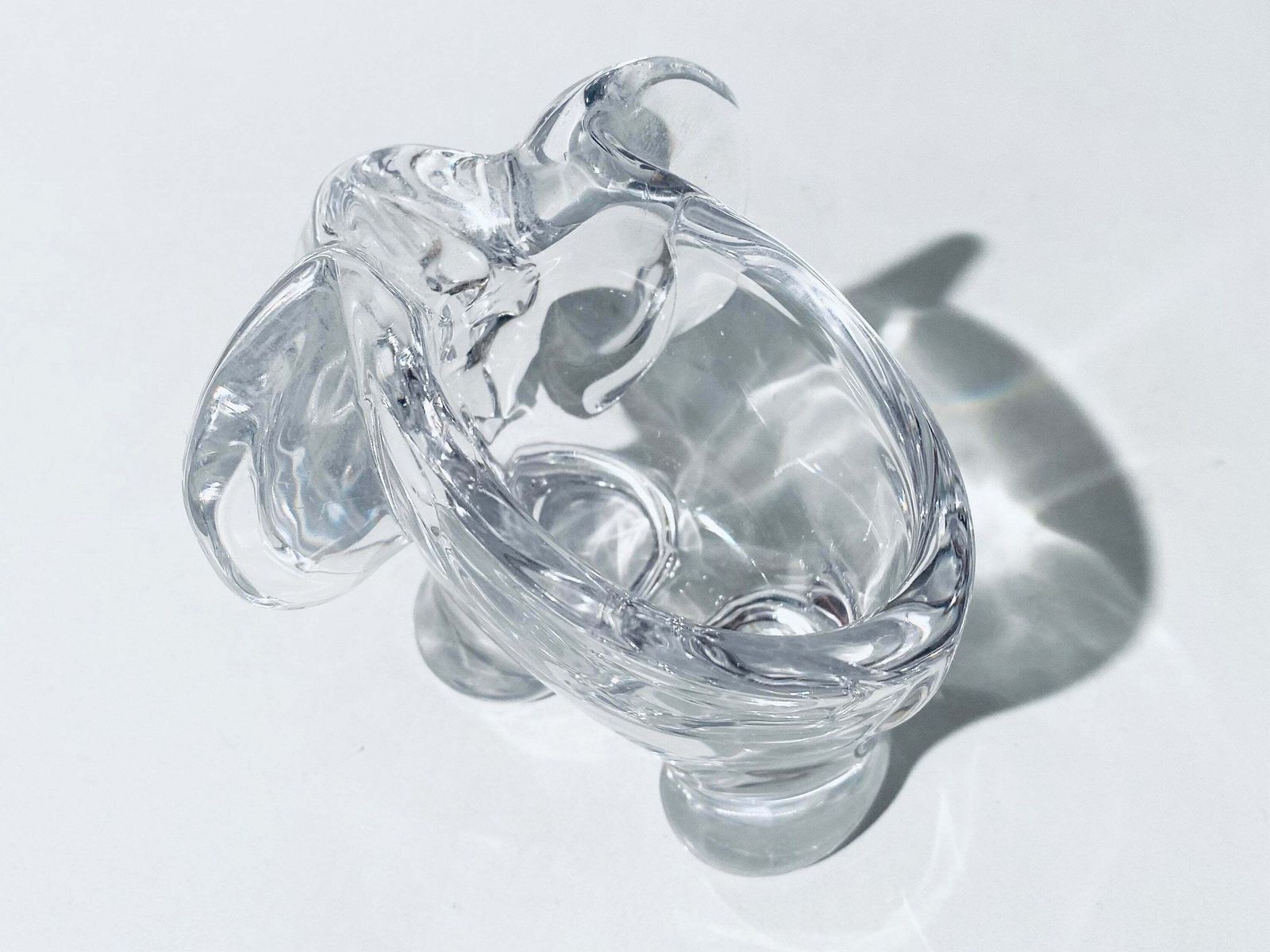 Vintage Art Vannes Crystal Glass Elephant Ashtray / Mid Century France photo vintage