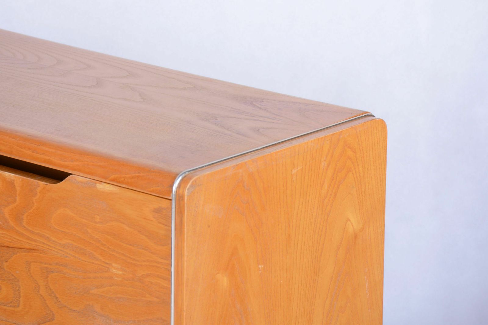 Restored Midcentury Hinged Cabinet, Ash, Jitona Sobeslav, Czechia, 1950s photo vinterior