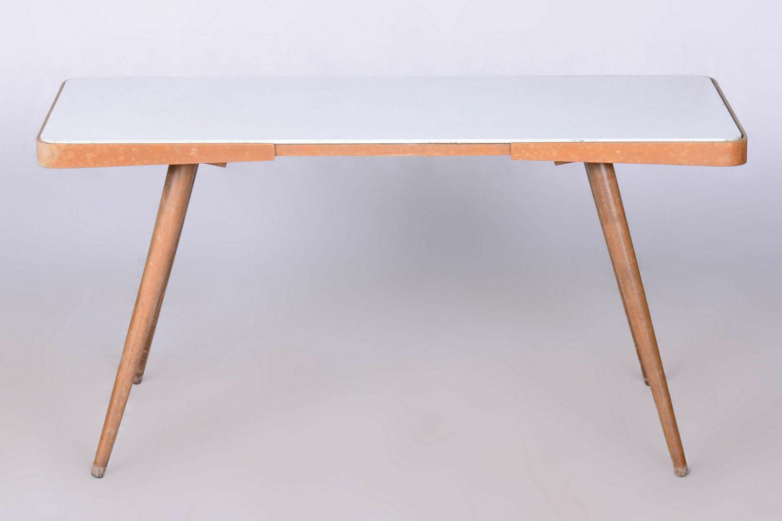 Original Beech Coffee Table, Interier Praha, Opaxit Glass, Czechia, 1960s photo furniture