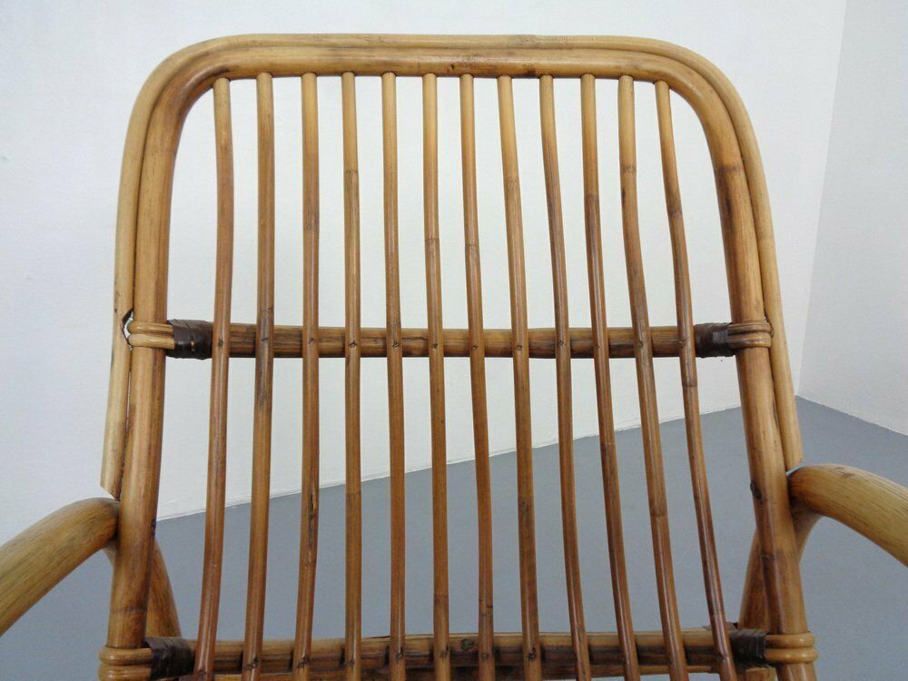photo vintage Italian Bamboo Armchairs, 1970s, Set Of 2