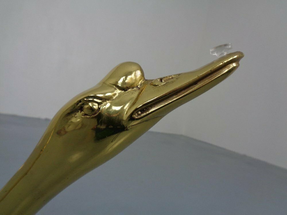 photo buy French Swan Coffee Table In Brass And Glass, 1960s