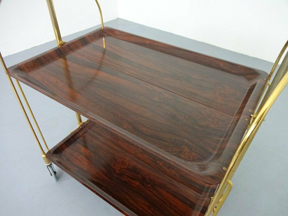 photo vinterior Vintage Rosewood Tea Cart From Gerlinol, 1970s