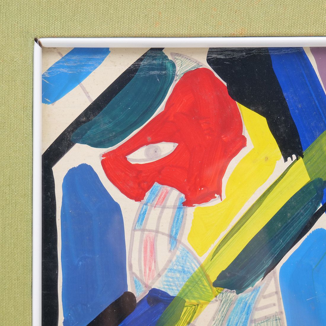 Mixed Technique Painting On Masonite By Aldo Gentilini, 1970s photo Art