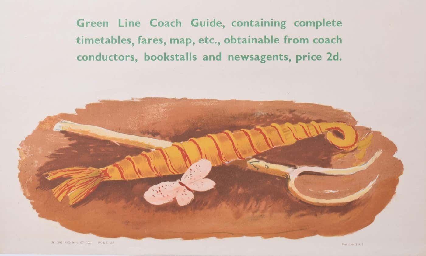 Graham Sutherland Away By Green Line Graham Sutherland Original Vintage Poster 1930s Coach Travel 1936 photo Art