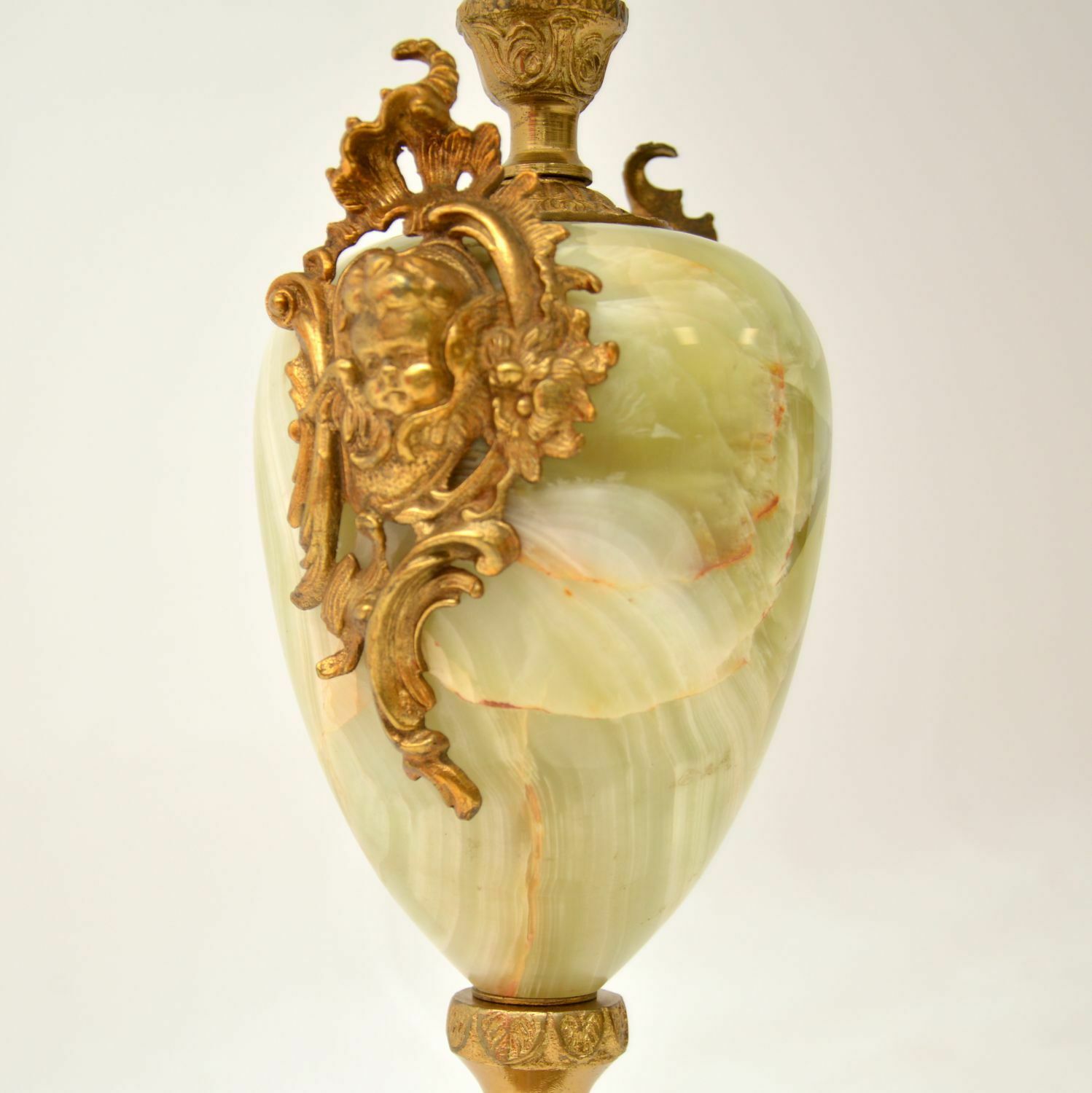 Large Antique French Onyx & Gilt Metal Table Lamp photo 585.52
