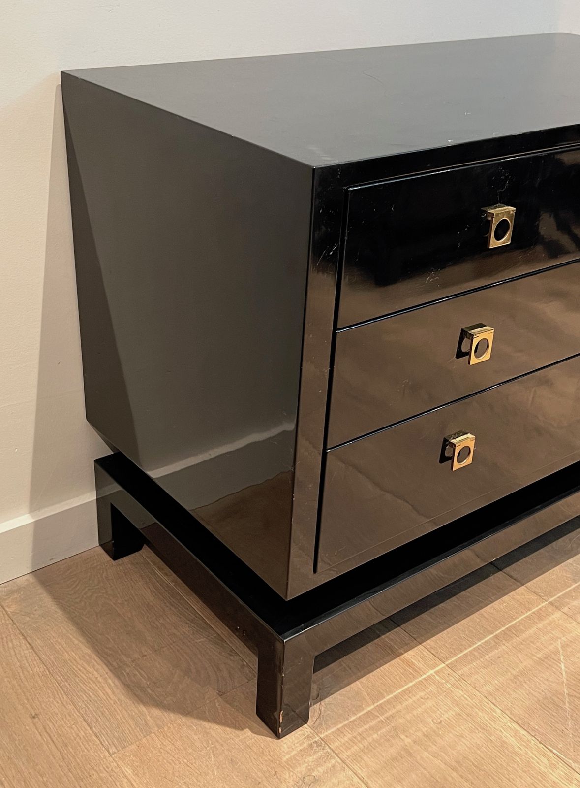 Black Lacquered Chest Of Drawers By Guy Lefèvre For Maison Jansen photo Furniture