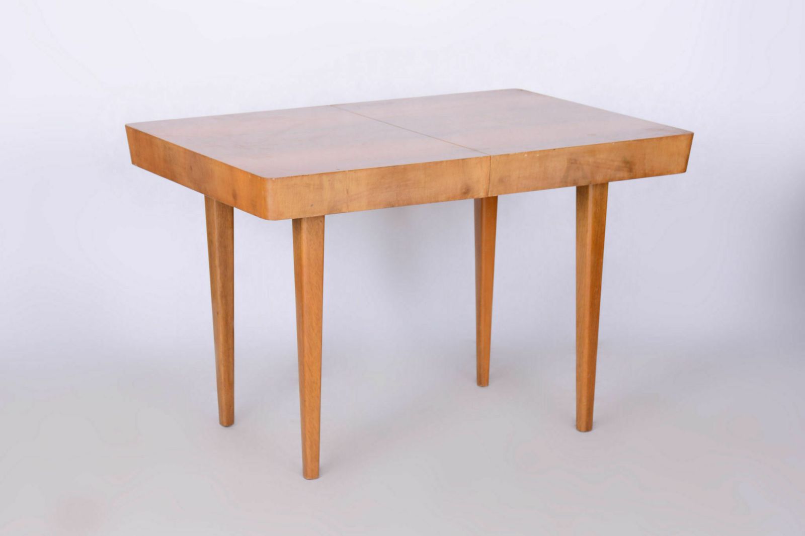 Restored Artdeco Oak Dining Table, Jindrich Halabala, Up Zavody, Adjustable Width, Revived Polish, Czechia, 1940s photo vintage