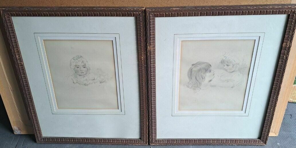 Pair Frederick Christian Lewis Hand Colour Stipple Engraving Sir Thomas Lawrence