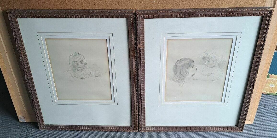 Pair Frederick Christian Lewis Hand Colour Stipple Engraving Sir Thomas Lawrence photo furniture