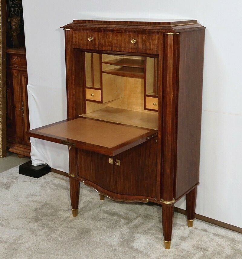Secretaire In Precious Wood, Signed J. Leleu, Art Deco – 1940 photo for sale