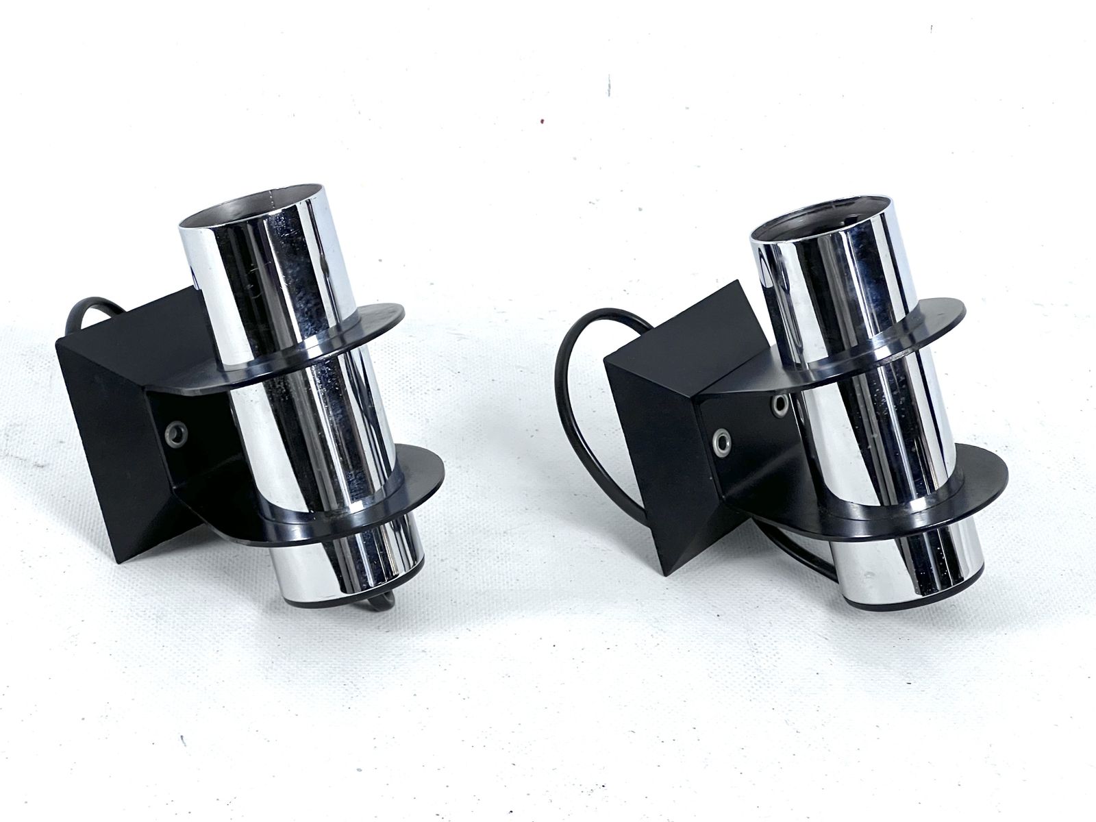 Targetti, Pair Of Wall Lamps Model Elbow. Italy 1970s photo furniture