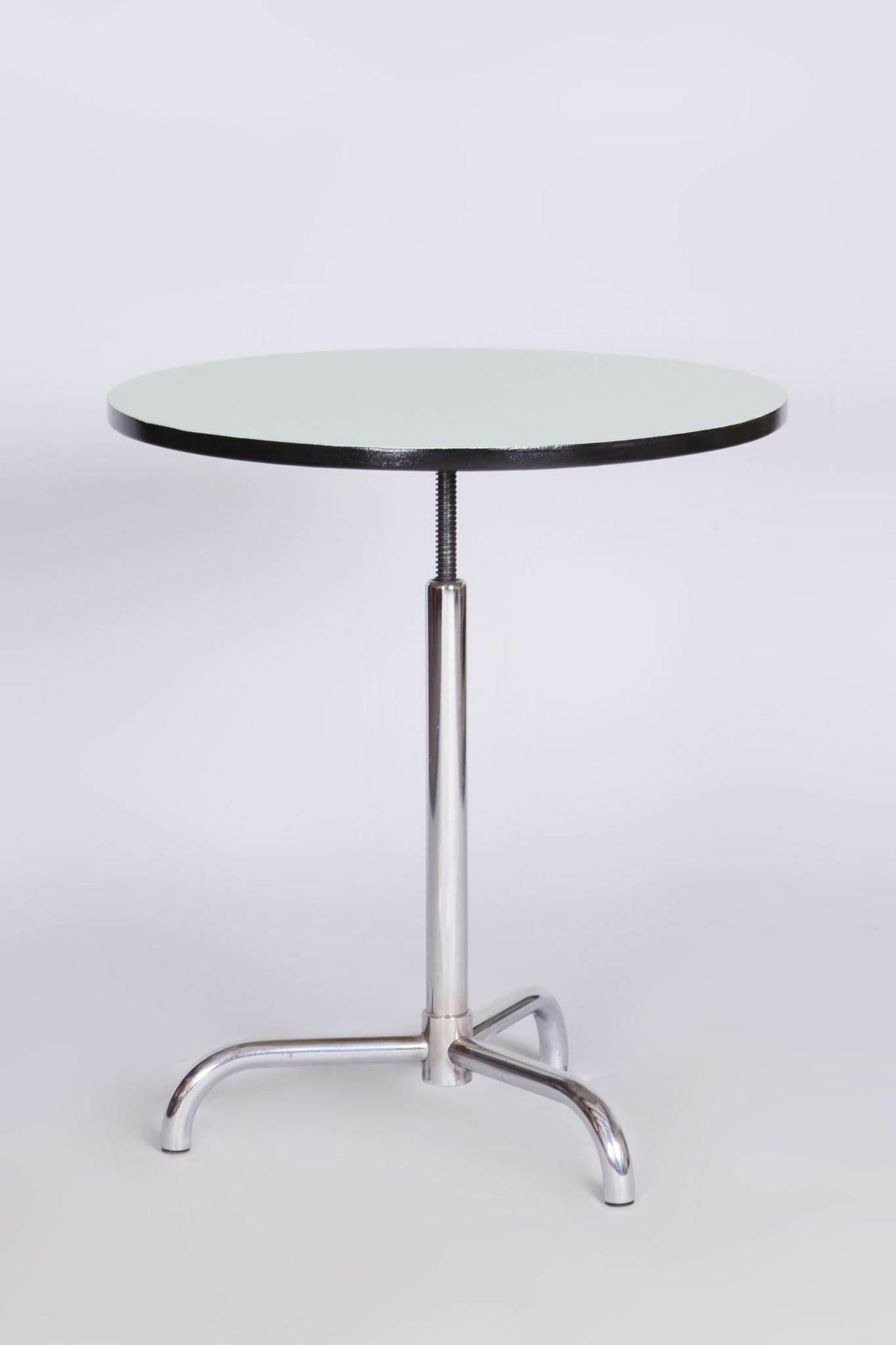Restored Bauhaus Coffee Table, Adjustable Height, Hynek Gottwald, Chrome Plated Steel, Czechia, 1930s photo furniture
