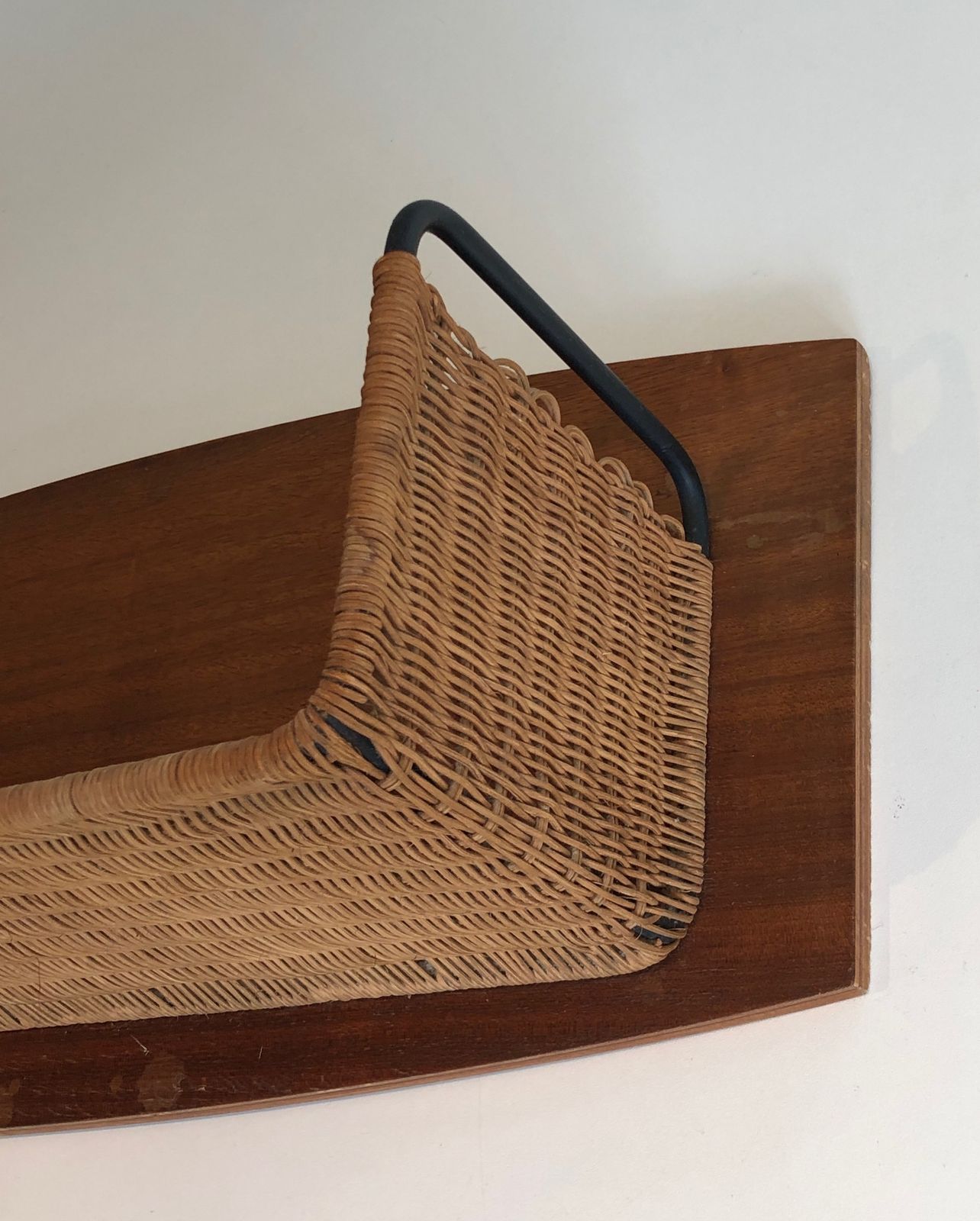 Shelf In Wood, Rattan And Lacquered Metal By Raymond Glemeau photo vinterior