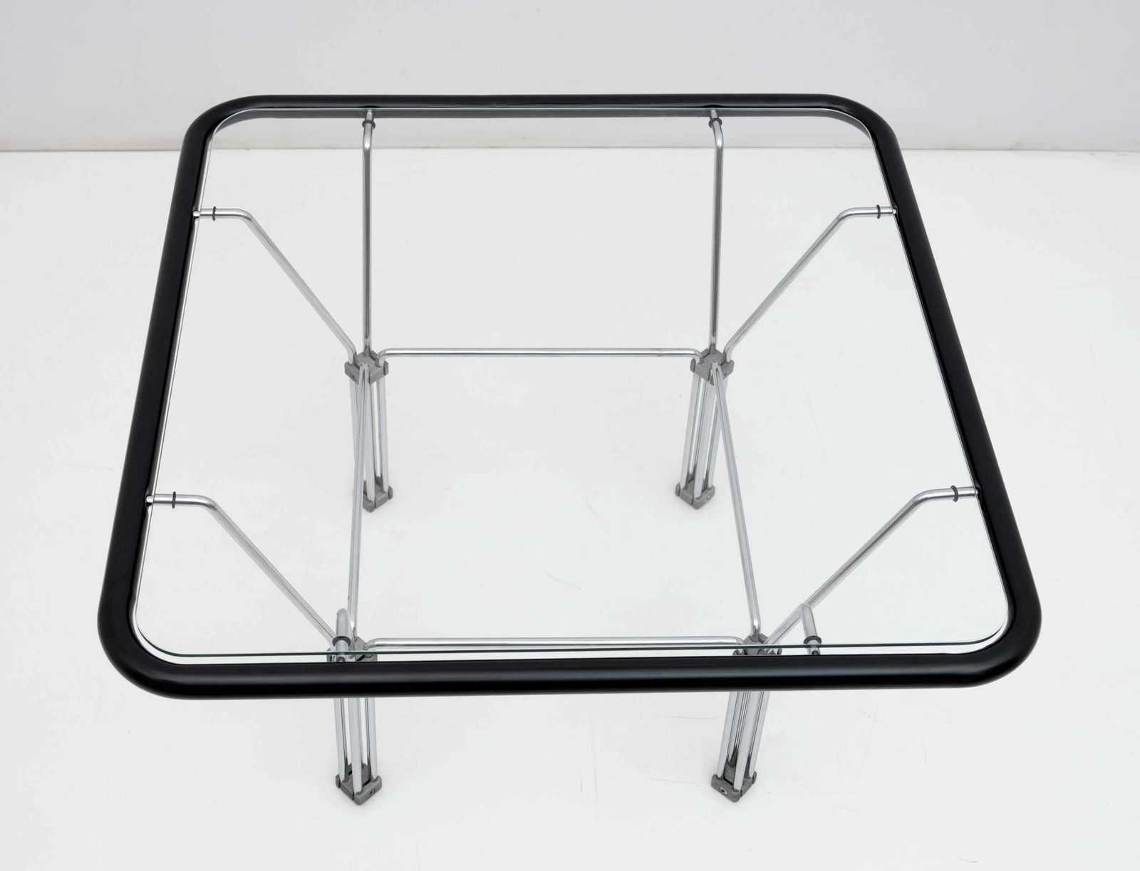 Attributed Niels Bendtsen Post Modern Crystal And Steel Coffee Table, 1970s photo 2210.0