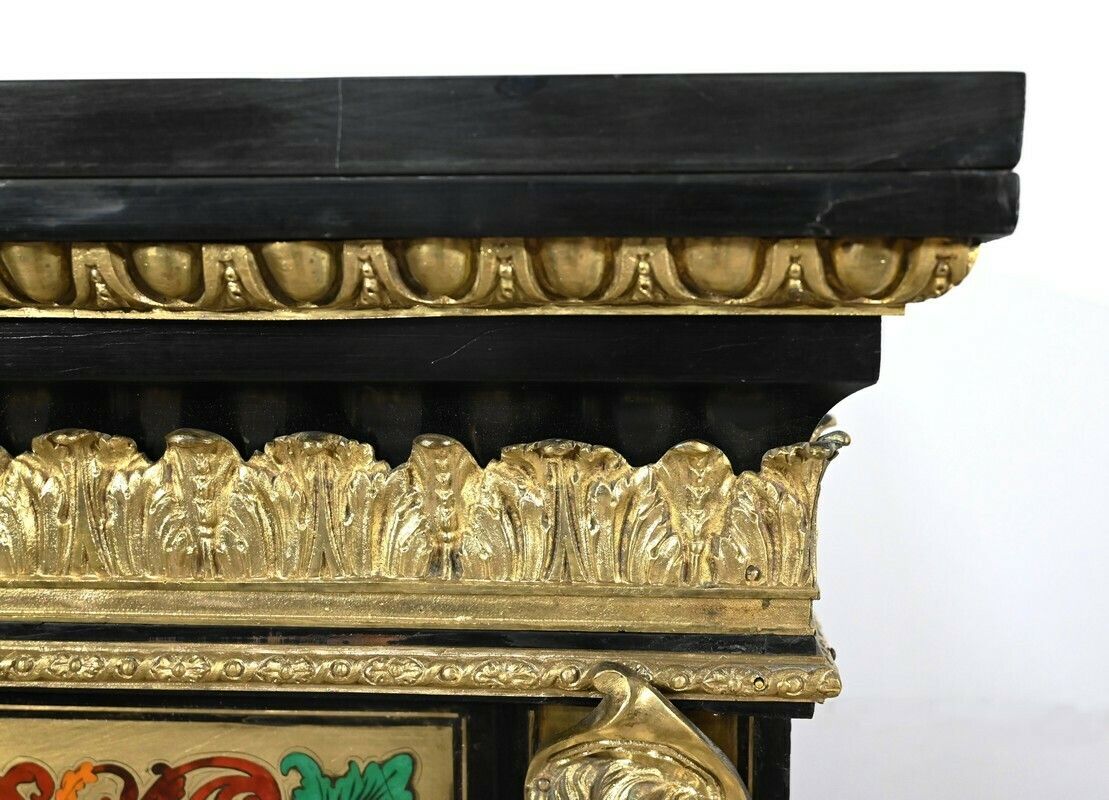 Small Showcase In Brass And Blackened Pear Tree, Napoleon III Period   Mid 19th Century photo vintage