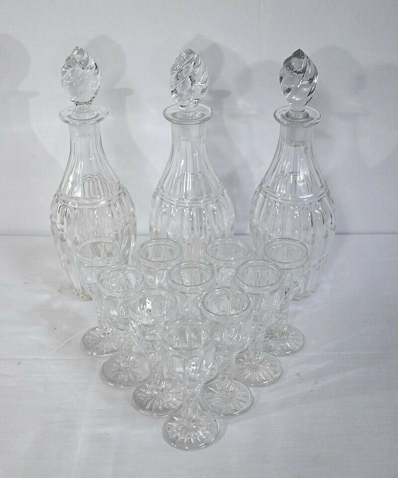 Bohemian Crystal Cabaret Service, Napoleon III Period   2nd Part Of The 19th Century photo Home Decor