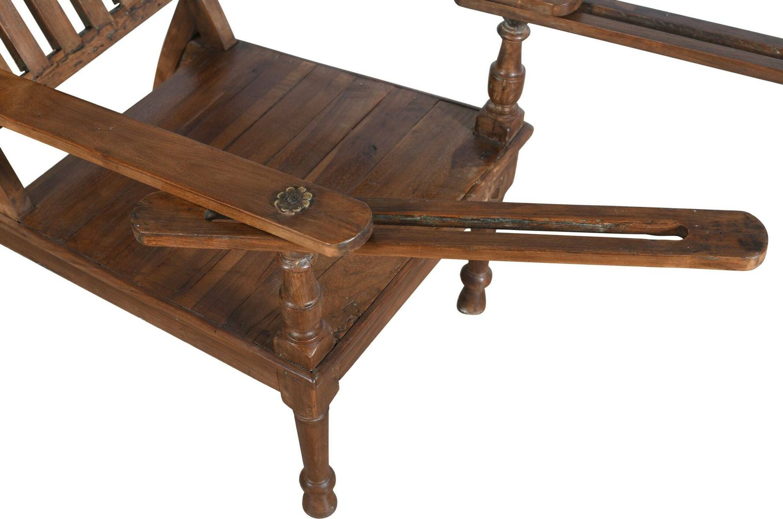 Authentic Antique Indian Teak Wood Veranda Plantation Chair | Vintage Rustic Seating | Handcrafted Ethnic Décor photo furniture