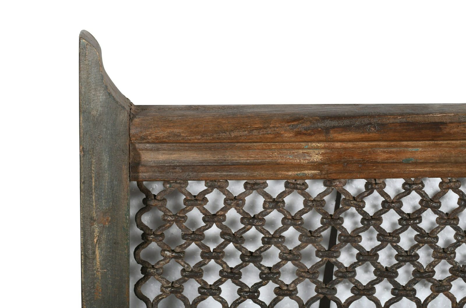 Exquisite Antique Indian Teak Wood And Iron Bannister   Vintage Architectural Salvage, Handcrafted Artistry photo for sale