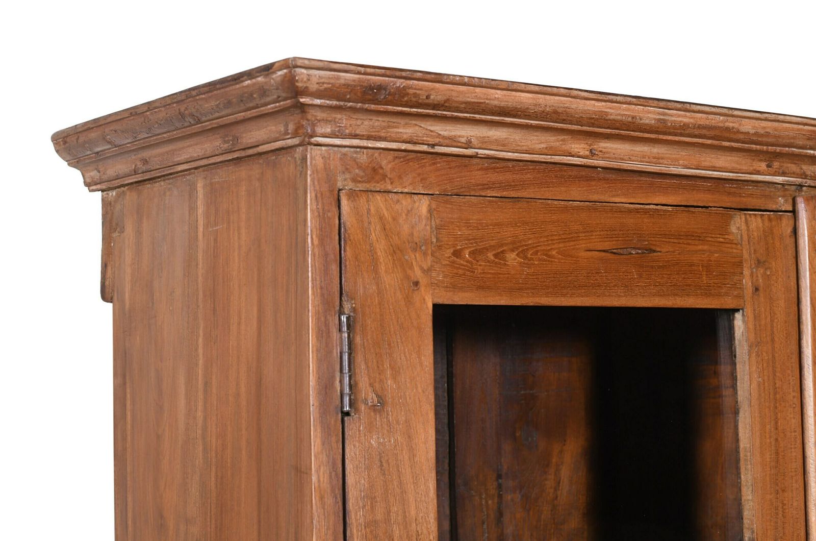 Vintage Antique Indian Teak Wood Library Cabinet | Handcrafted Rustic Bookcase | Vintage Home Office Decor photo for sale
