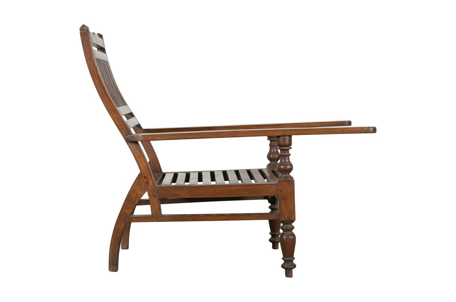 Authentic Antique Indian Teak Wood Veranda Plantation Chair | Vintage Rustic Seating | Handcrafted Ethnic Décor photo for sale