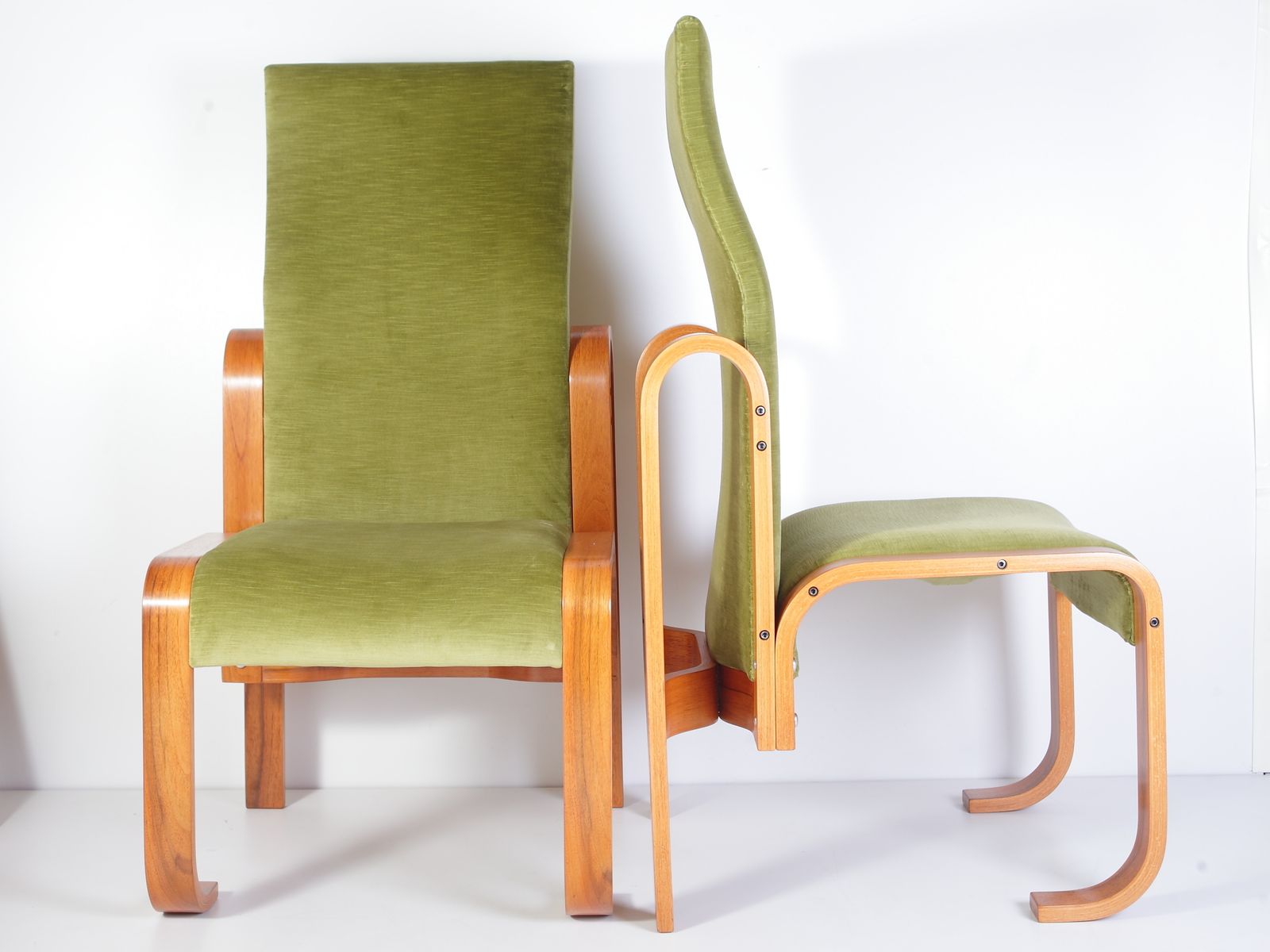 Mid Century Brutalist Armchairs By Jan Bocan For Ton N.P Drevopodnik Holesov, Set Of 2, 1972 photo Furniture