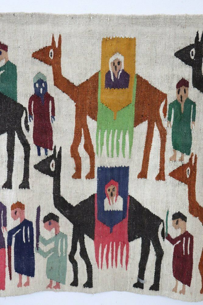 Handmade Israeli Wall Tapestry Or Wall Rug, 1930s photo furniture