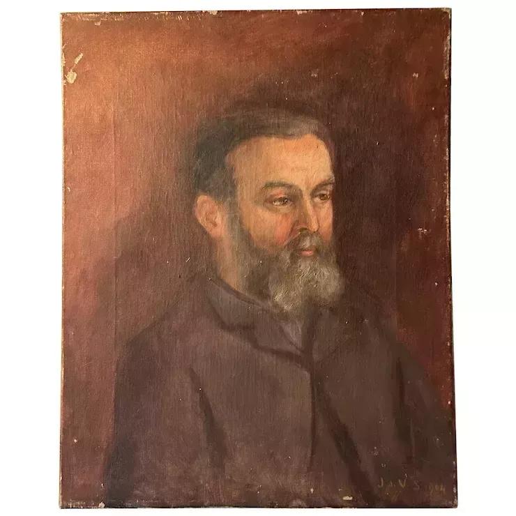 French Vintage Oil De La Boiderie Family