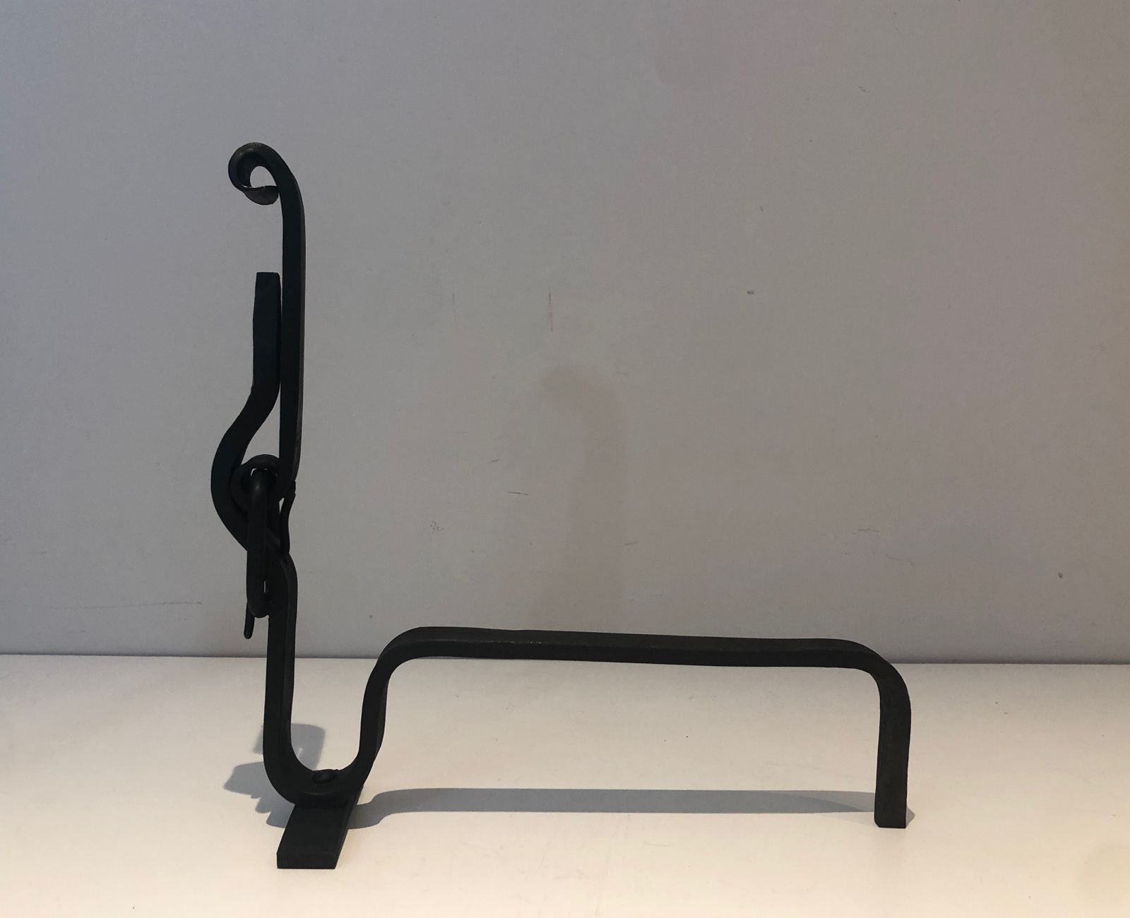 photo vinterior Pair Of Wrought Iron Belt Andirons
