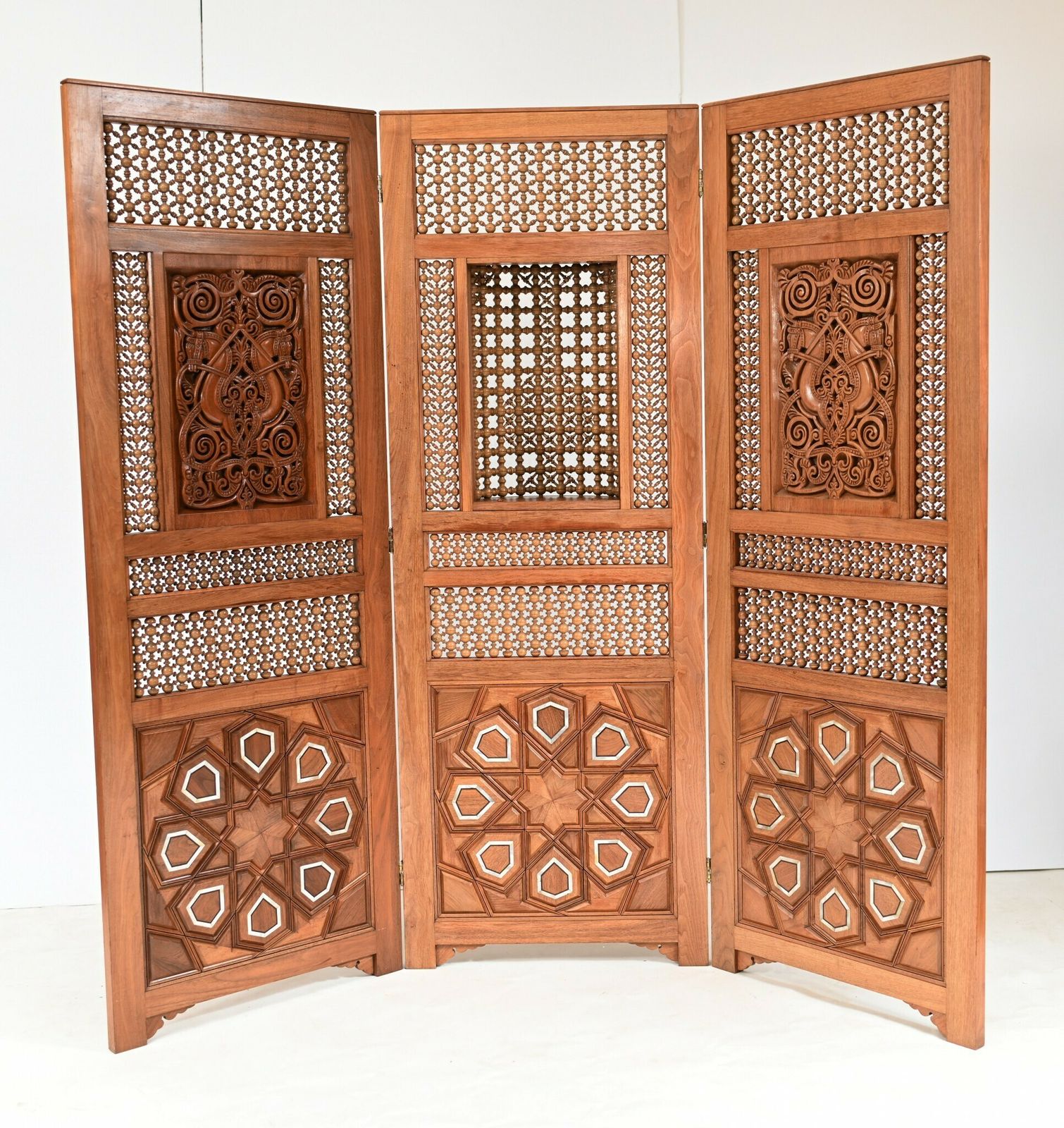 Damascan Inlay Screen Room Divider Arabic 1930s
